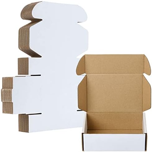 Corrugated Mailer,Small Cardboard Shipping Boxes,6" x 4" x 2" Oyster White (Pack of 25)
