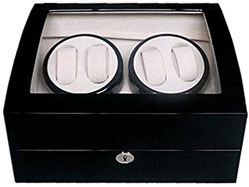 YNIYUJKL Watch Winder Box Automatic Watch Winder Box Watch Winder Boxes For 4 Watches Black 4+6 For Men Wooden Battery Silent Watches Winders Display Box Storage Case