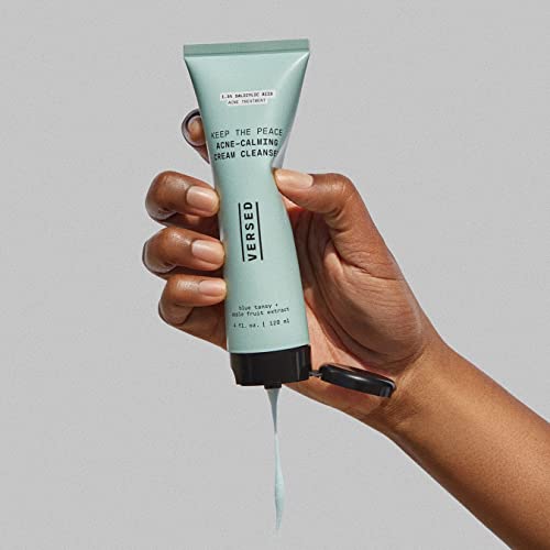 Image of Versed Keep The Peace Calming Cream Cleanser - Gentle, Non-Drying Foaming Cleanser with Salicylic Acid - Daily Face Wash Helps Reduce Blemishes Without Stripping Skin - Vegan (4 fl oz)