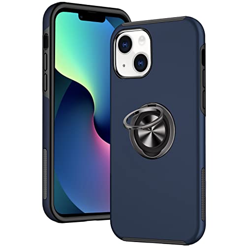HuwaiH Funda para iPhone 13, soporte magnético para teléfono móvil integrado de grado militar, protección multicapa, funda minimalista, funda para iPhone 13 (6,1 pulgadas)