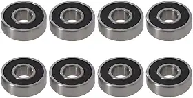 Rolamentos para skates, longboards, patins em linha, patins, spinners, dupla blindagem, rolamentos de esferas miniatura 8x22x7, 608, ABEC-9 (pacote com 8 preto)