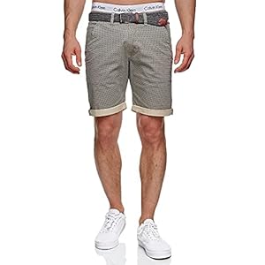 Indicode Estrada Chino shorts voor heren, met 4 zakken en riem, van 98% katoen, korte broek, regular fit, chinoshorts…