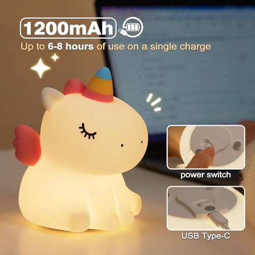 Lámpara de noche unicornio VTIGER LED recargable miniatura 3
