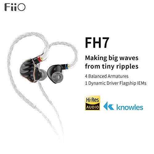 Fiio Fh7 Headphones Wired Earphones Earbuds In-Ear High Resolution Deep Bass 1Dd+4Bas Hybrid Iems With Diy Sound Filters For Smartphones/Pc/Laptop/Tablet (Black) #TOP1