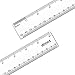 2 Pieces Plastic Clear Ruler Straight Ruler Math Rulers (Clear, 6 Inches)