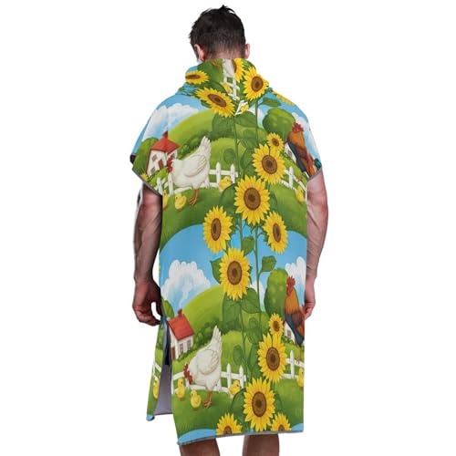 Poncho de surf homme grande taille serviette à capuche pour la plage - 7