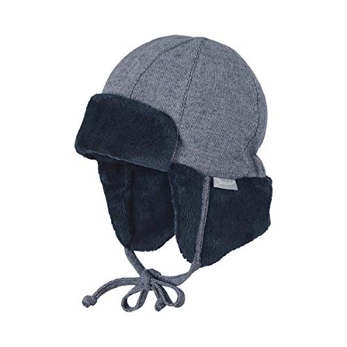 Preisvergleich Produktbild Sterntaler - Baby Jungen Mütze gefüttert Fliegermütze Wintermütze zum Binden, Marineblau - 4601955, Größe 39
