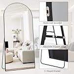 Floor Full Length Mirror, Arched Mirrors Full Length 76"x34" Freestanding Large & with Aluminum Frame&Wall Mounted & Hanging or Leaning& Full Body Mirror for Bedroom, Black - Image 5