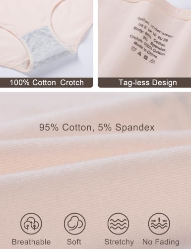 Image of Cotton Hipster Panties for Women Mid Rise Underwear Full Coverage Soft Ladies Underwear Pack