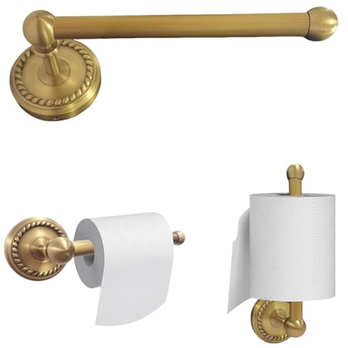 Antique Brass Toilet Paper Holder Wall Mount, Vintage Gold Toilet Paper Roll Holder for Bathroom...