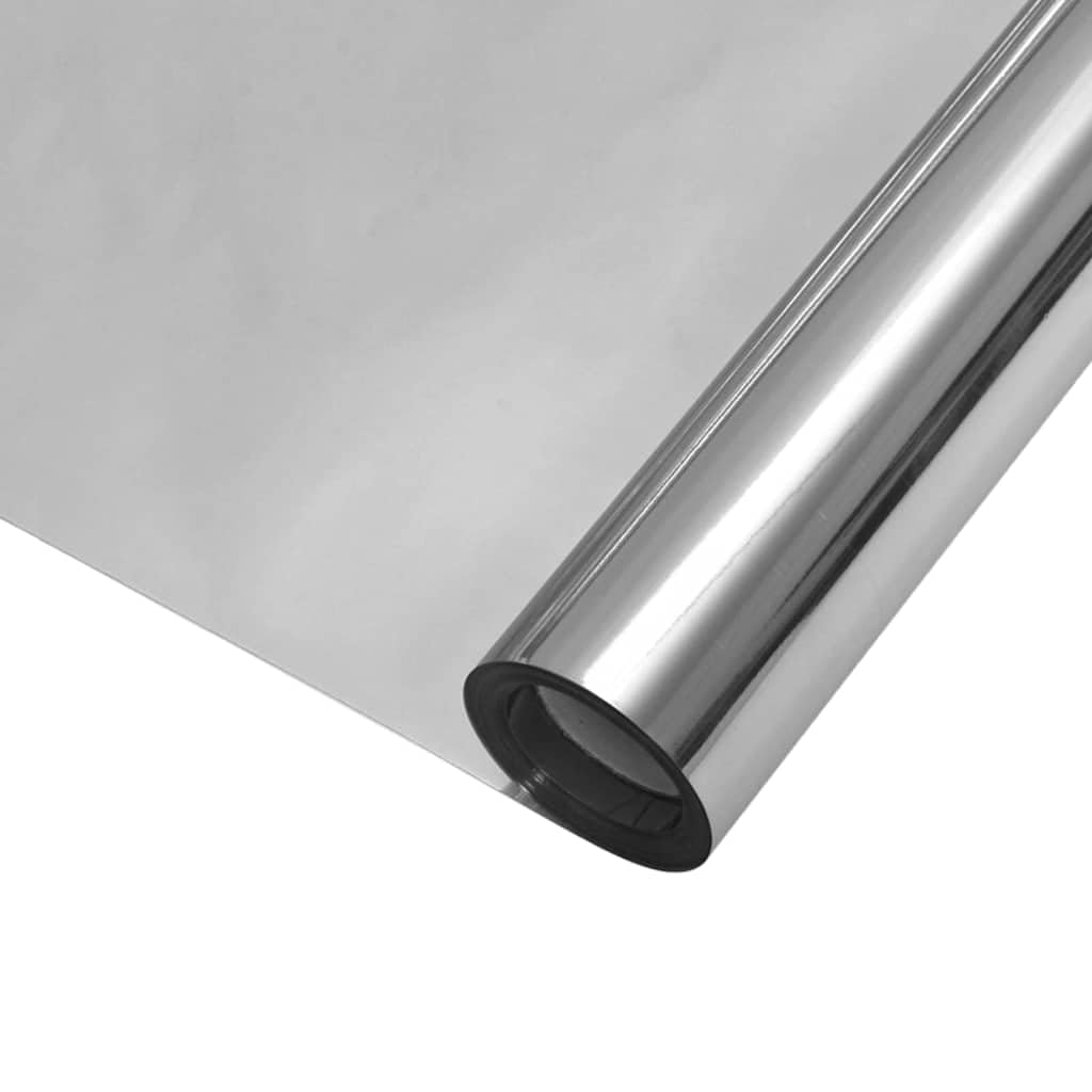 Protector Solar Reflectante para Ventanas Plateado 60x2000cm PVC Adhesión Estática Antideslumbrante Reducción de Calor Película de Protección de Visión Ahorro de Energía Interior