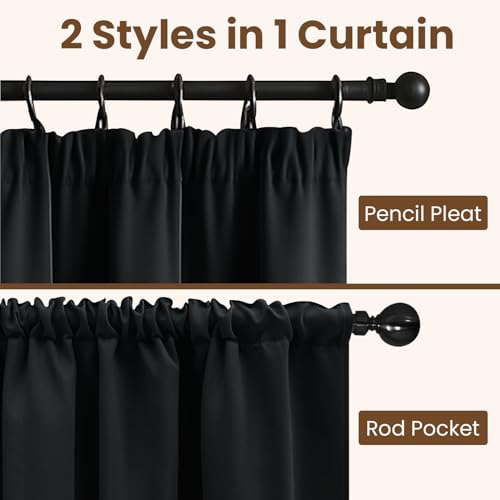 Yorkshire Bedding Blackout Curtains for Living room 90x72 Noise Reducing Tape Top Thermal Insulated Window Black Curtains 2 Panels + 2 Tie Backs - Image 3