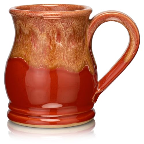 Uncommon Clay 16oz Potbelly Coffee Mug Handmade in the USA (Cayenne/Rust)