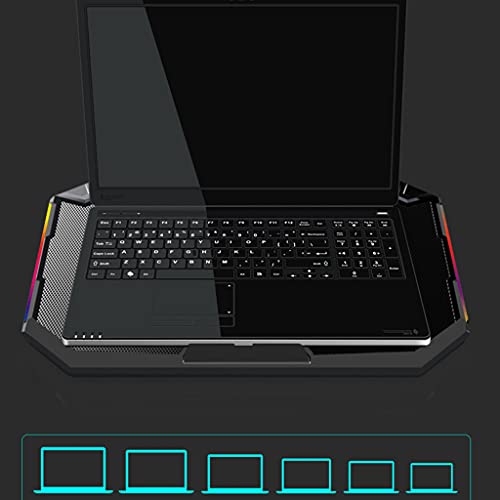 Base para portátil con 5 luces RGB y puertos USB miniatura 4