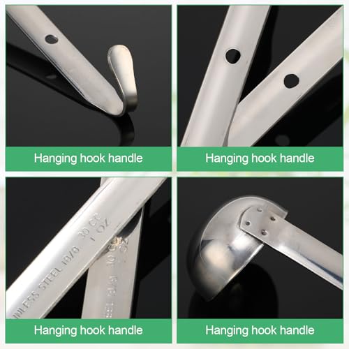 Cunhill 5 Pcs Soup Ladles Stainless Steel Serving Ladles with Long Handle for Serving, Cooking, Stirring, Portioning Kitchen Restaurant Accessories (1 oz)