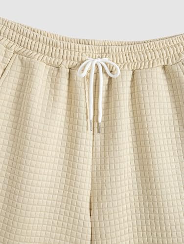 Image of Men's Casual Dual Pockets Design Camp Collar Short Sleeves Shirt Or Drawstring Shorts -Co-ord Available(Shorts Light Coffee /XXL)