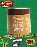 DIAMOND Erdnussbutter, Peanut Butter aus 91% gerösteten Erdnusskernen, cremig, im Glas, vegan und glutenfrei - 1 x 350 g