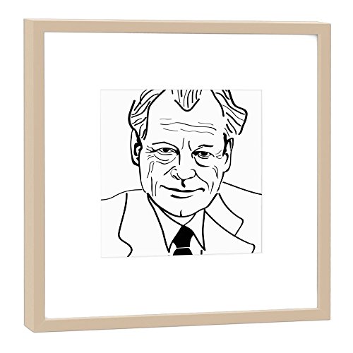 Impression d'art Willy Brandt COGNOSCO avec cadre clair tableau 52 x 52 cm pour salon