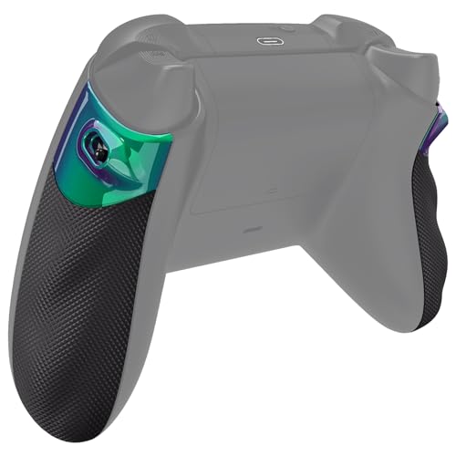 eXtremeRate Flexor Agarre de Goma con Trigger Stop Kit para Xbox Series X/S Control Carcasa de Grip Antideslizante Quickshot Gatillos Ergonómico para Xbox Core Mando-Diamante Textura(Violeta a Verde)