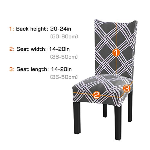 Fuloon 6 Pack Super Fit Stretch Removable Washable Short Dining Chair Protector Cover Seat Slipcover For Hotel, Dining Room, Ceremony, Banquet Wedding Party #TOP2