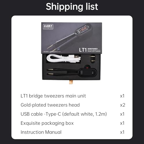 Image of LT1 Mini LCR Meter Tweezer,10KHz Smart SMD Tester,Multimeter, ESR Meter, Tester for Resistor Capacitor Inductance Voltage Frequency Diode,400mAH Battery,Automatic Component Recognition