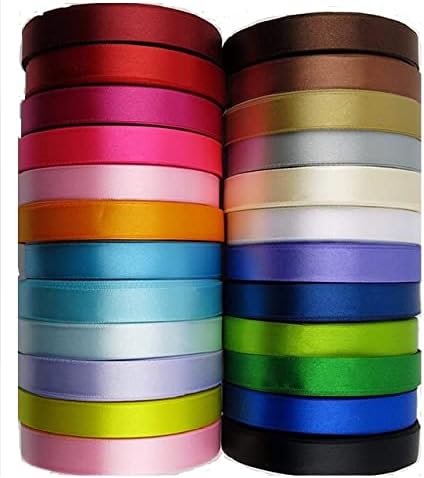 25 Yards / 23Meters Of Satin Ribbon 12mm In Multiple Colours Satin Ribbon Tying Gift Ribbon Wedding Trimming Crafts Apron Deco. Many Colours BUY ANY 3 Colours & GET 1 FREE (Black)