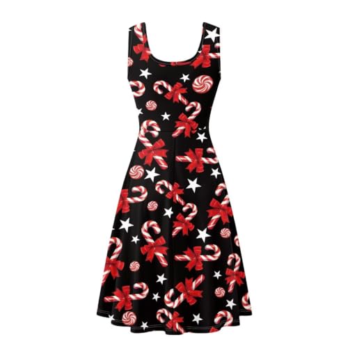Image of Women Stylish Tank Dresses Sleeveless Round Neck Midi Casual Dress with Pocket for Summer