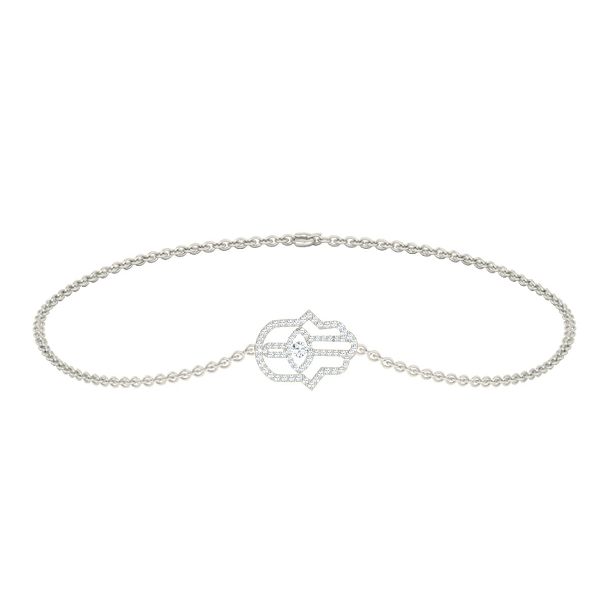 18K White Gold Diamond Bracelet for Women