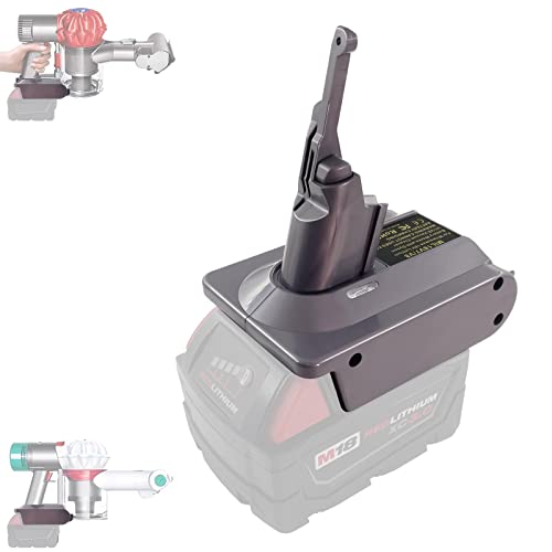URUN for Dyson V7/V8 Battery Adapter Replacement, for Milwaukee M18 18V Lithium Battery Work for Dyson V7/V8 Series Vacuum Cleaner (Only Adapter)
