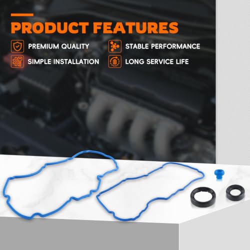 Image of GoaMotors Valve Cover Gasket Set VS50814R Replaces VS50814R VS50722 BR3Z6C535A Compatible with Ford F-150 3.3L 3.5L V6 DOHC 2011-2020 Fit for Lincoln MKS MKT MKX MKZ 3.5L 3.7L V6
