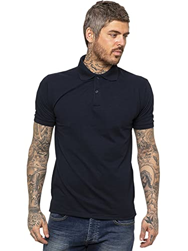 Polo piqué à manches courtes pour homme, bleu, L Cover