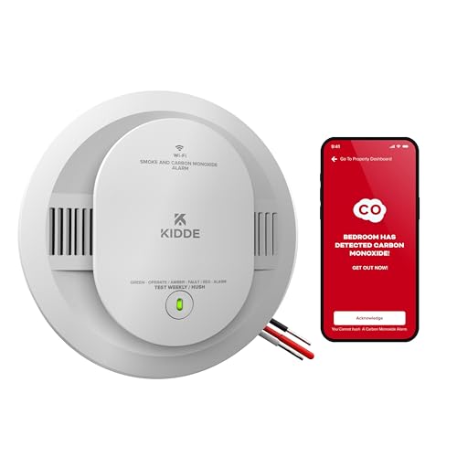 Kidde Hardwired Kidde App Enabled Smart Smoke and Carbon Monoxide Detector, AA Battery Backup, Voice Alerts, Interconnected Alarm