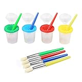 pintura para niños pequeños La tapa puede evitar que la pintura derrame y filtre durante las actividades artisticas, y tambien puede servir portaescobillas.