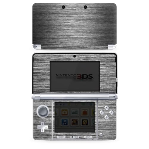 DeinDesign Skin kompatibel mit Nintendo 3 DS Folie Sticker Metallic Look Metal Anthrazit