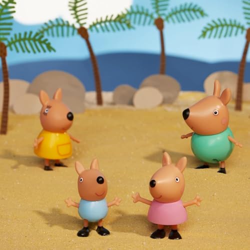 Image of Peppa Pig Peppa Visits Australia Campervan Vehicle Preschool Toy with Rolling Wheels; Includes 8 Figures, 4 Accessories, for Ages 3 and Up,Animal Figure Set