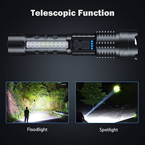 Cinlinso Flashlight High Lumens Rechargeable 2 Pack, 200000 Lumen Super Bright Led Flashlights With 7 Light Modes, Ipx6 Waterproof, Zoomable, Powerful Handheld Flash Light For Camping Emergencies #TOP5