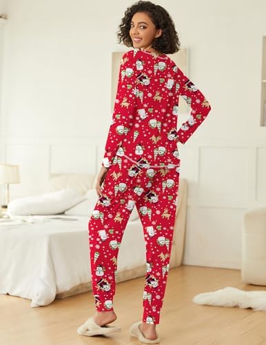 Image 3: Two folded Ekouaer pajama sets in different colors, showcasing the 2-pack convenience.