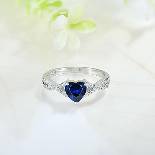 925 Sterling Silver Infinity Heart Ring Birthstone promise Ring for Women Wedding Engagement Birthday Jewelry3