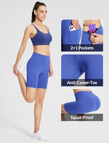 Image of baleaf Women's 8 inch / 5 inch / 3 inch Biker Shorts High Waist Yoga Workout Gym Running Volleyball Spandex Shorts with Pockets