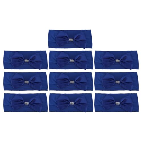 CAPASTEC Cintas para Fajas de Sillas 10pzs, Bandas Elásticas para Cubrir Sillas con Hebilla Deslizante, Lazos para Sillas Elásticos para Bodas Navidad, 35x15cm, Azul