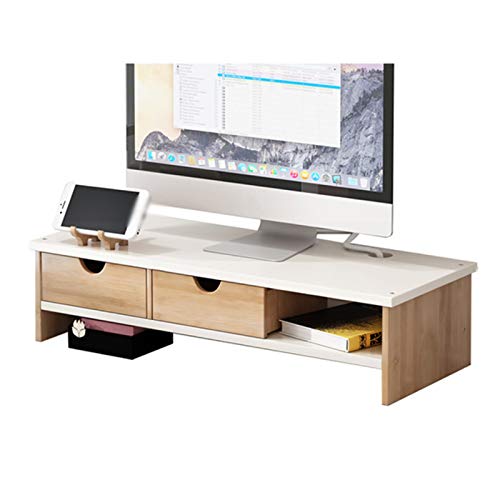 Support de moniteur en bois pour organiser le bureau de télétravail