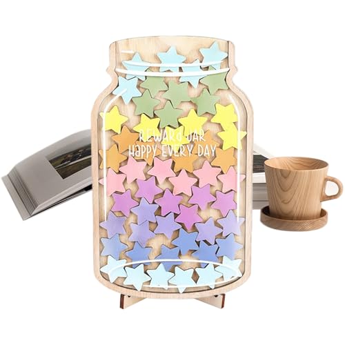 dzqad Star Reward Jar - con 45 Estrellas/Flores, Maceta De Estrellas De Recompensa Para Comportamiento Infantil Juguete Recompensa Entrenamiento Gráfico, Para Buen Comportamiento En La Escuela Y La