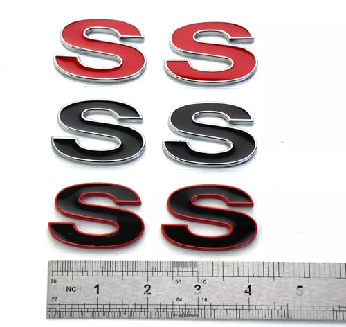 Image of Side Door Emblem 3D Badge Nameplate Letter Sticker 12369966R Fit for 1996-2002 SS 2pcs (Silver Black)