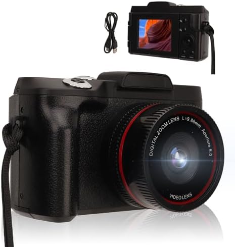 Digital Camera for Photography Auto Focus 16x Digital Zoom 1.3MP Vlogging Camera with 180° Flip Screen Compact Camera Support 128G SD Card