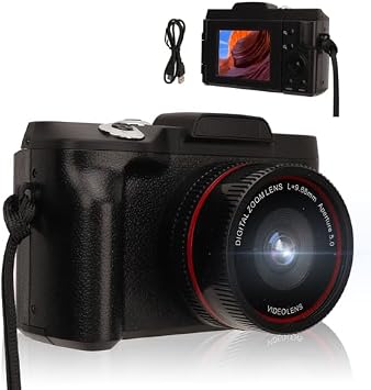Digital Camera for Photography Auto Focus 16x Digital Zoom 1.3MP Vlogging Camera with 180° Flip Screen Compact Camera Support 128G SD Card