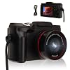 1080P Digital Camera for Photography Auto Focus 16X Digital Zoom 16MP Vlogging Camera with 180  Flip Screen Compact Camera Support 128G SD Card