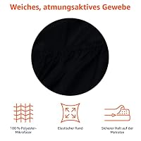 Amazon Basics Mikrofaser Spannbettlaken, 100% Polyester, Weich und Atmungsaktiv, 180cm x 200cm x 30cm, Schwarz – Ansicht 2