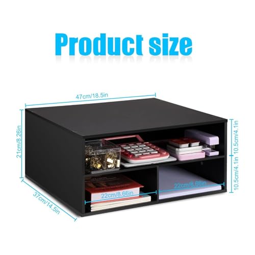 Image of Home Sparkle Printer Stand Shelf with Storage Wood Desk Paper Organzier for Home /Office,Printer Riser, 2 Tire