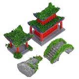 Adorainbow 6 Stück Miniatur Architekturmodell aus Kunstharz im Antiken Stil Stabile Selbstgemacht Dekoration für Terrarien und Balkone Japanischer Shinto Tempel Miniaturdekor