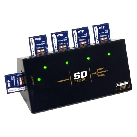 Acumen Disc SD Trident - 1 to 4 Secure Digital/TF/MicroSD Compact Duplicator Autostart Cloner Copier (35MB per Second) Cover